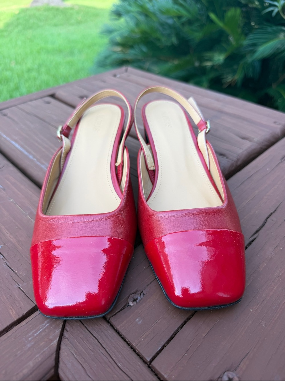 ALOHAS Lindy Bliss Red Leather Slingback Pumps Size 6 $170 - Picture 4 of 10